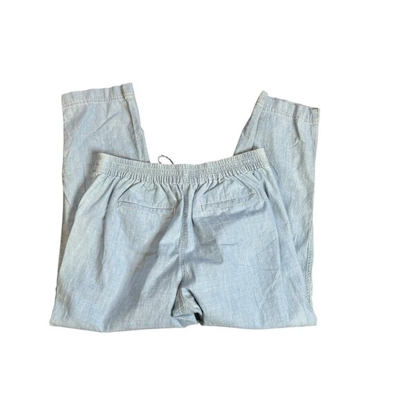 J. Crew Light Blue Chambray Coastal Casual Ankle Pants Drawstring Waist Size S - Picture 4 of 10